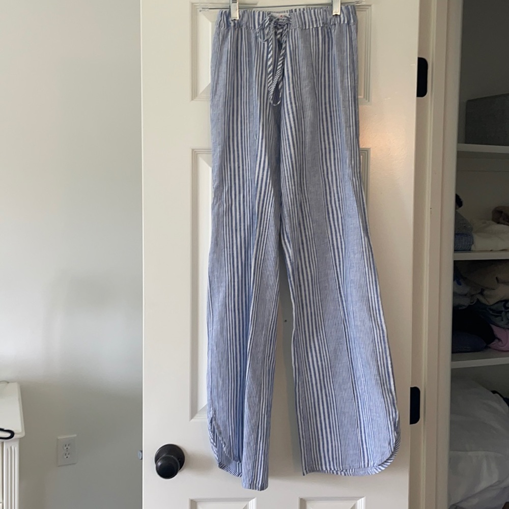 Sady&lu blue/white striped pants. Size XS.